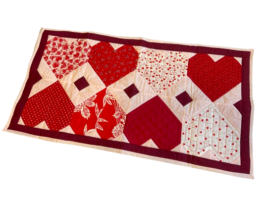 Heart Table Runner - Quilted